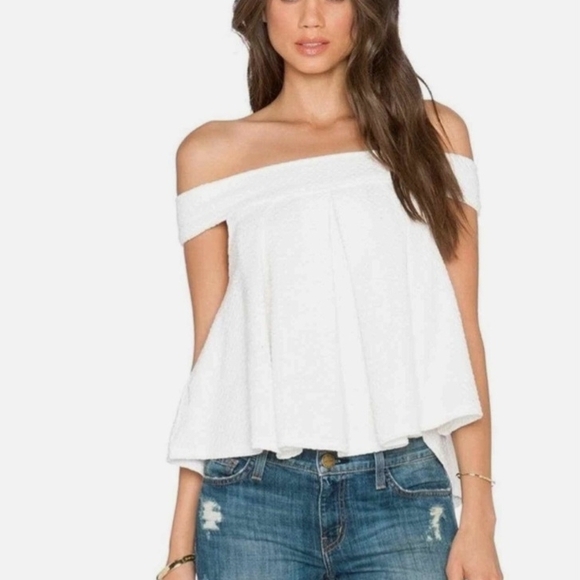 Free People Tops - Free People White Off-Shoulder Blouse